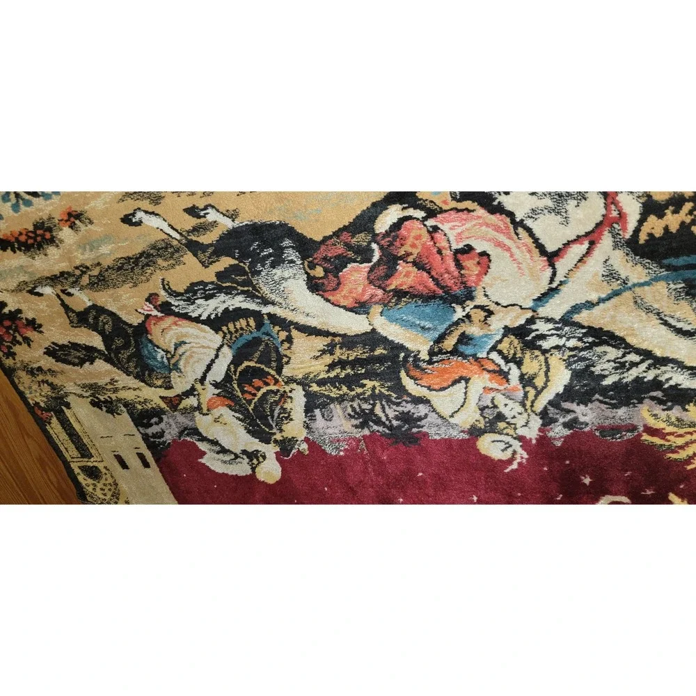 Vintage Persian Style Horse Riders Scene Tapestry Wall Hanging Decor